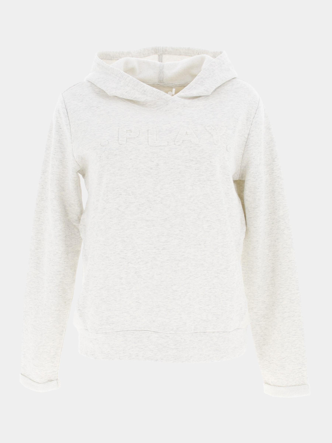 Sweat à capuche shau life blanc femme - Only