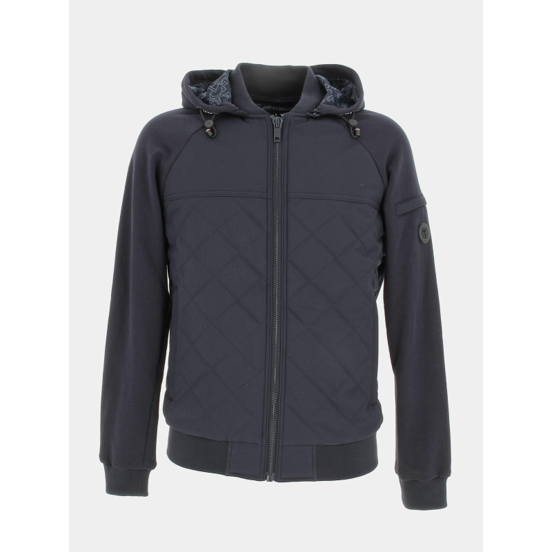 Sweat à capuche zippé dav bleu marine homme - Izac