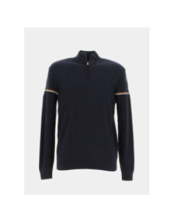 Pull col zippé bleu marine homme - Sun Valley