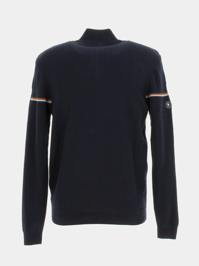 Pull col zippé bleu marine homme - Sun Valley