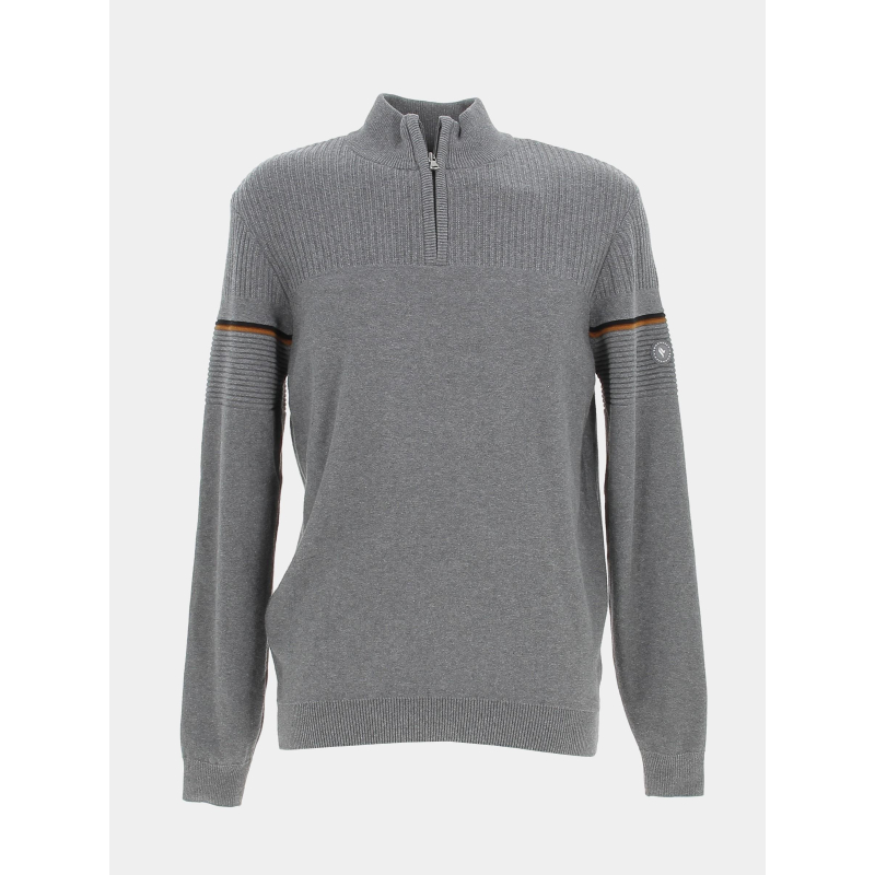 Pull col zippé gris homme - Sun Valley