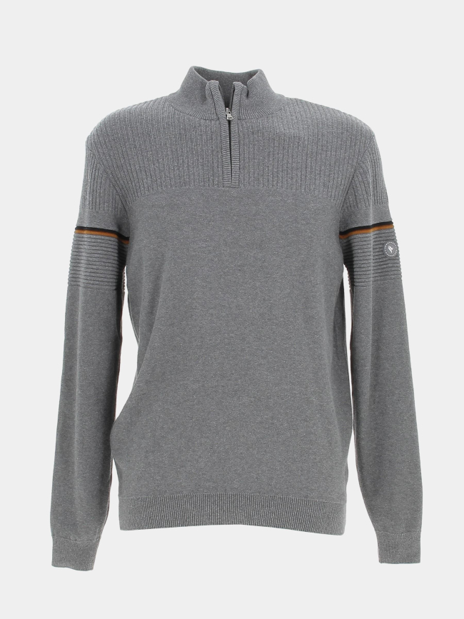 Pull col zippé gris homme - Sun Valley