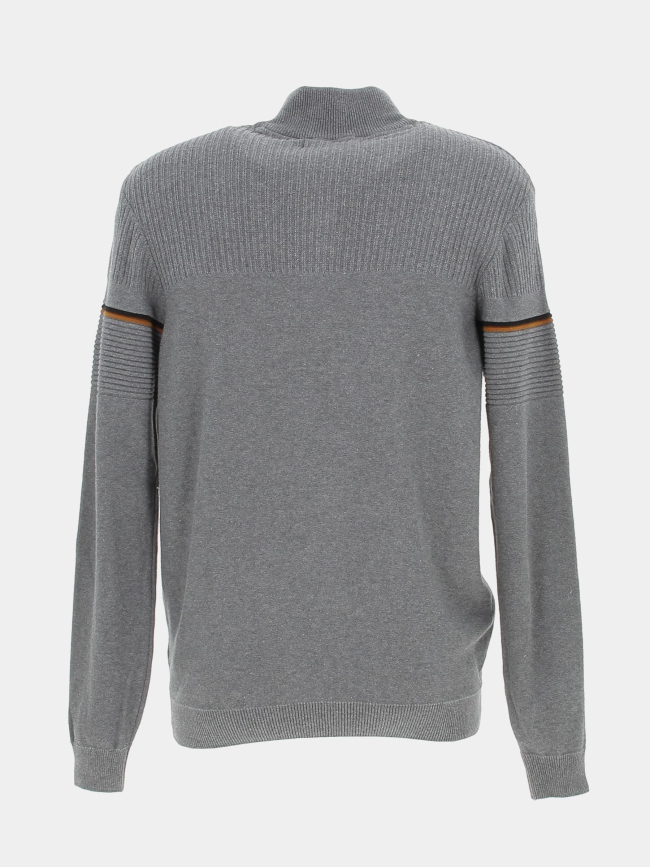 Pull col zippé gris homme - Sun Valley