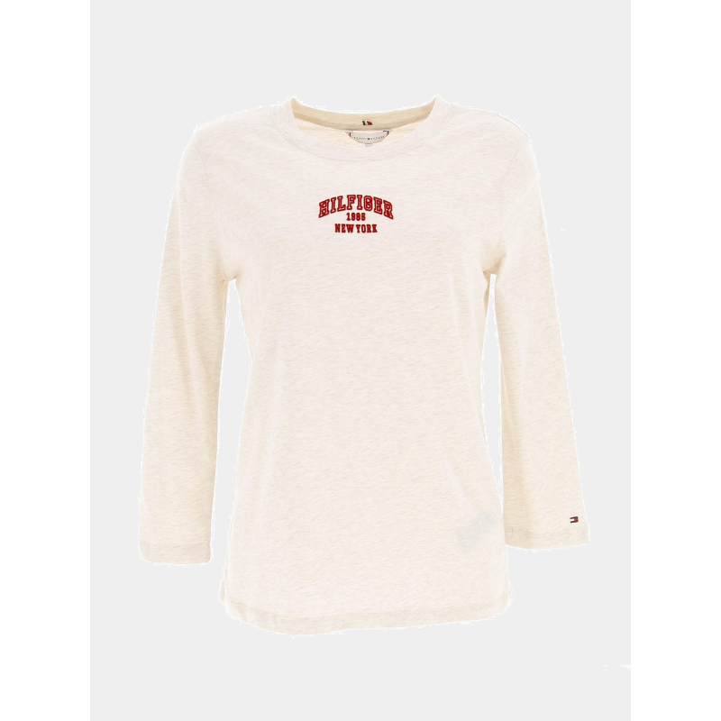 Top manche 3/4 reg varsity blanc femme - Tommy Hilfiger