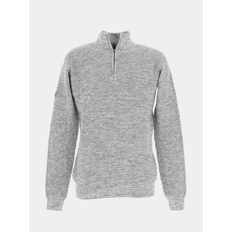 Pull col zippé henley gris homme - Deeluxe