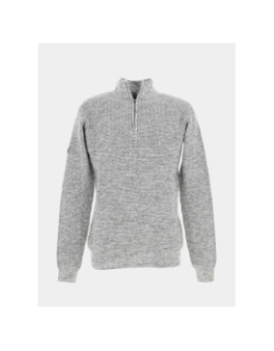 Pull col zippé henley gris homme - Deeluxe