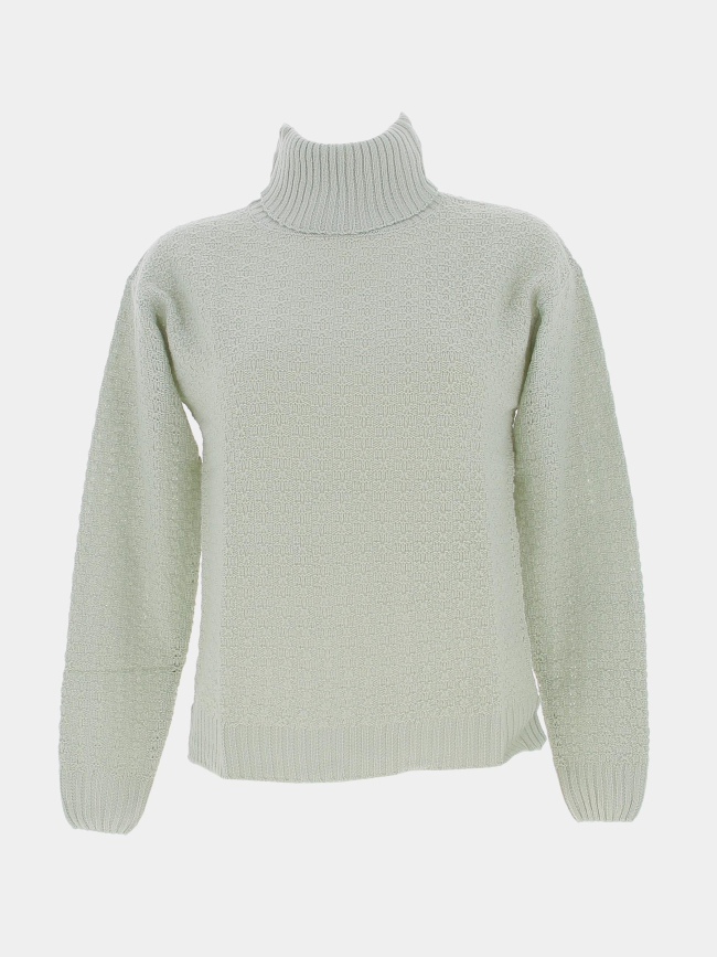 Pull col roulé mistery ajouré vert femme - Tiffosi