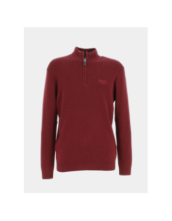 Pull col zippé vintage bordeaux homme - Superdry