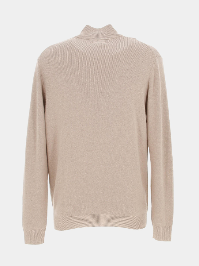 Pull col zippé vintage beige homme - Superdry