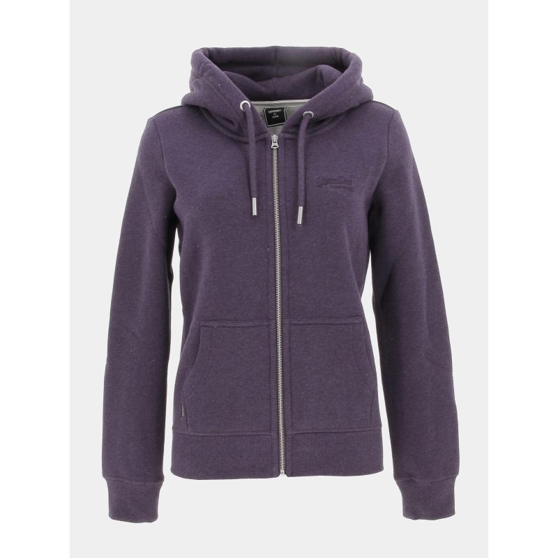 Sweat à capuche zippé vintage violet femme - Superdry
