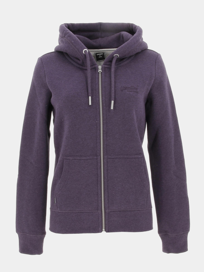Sweat à capuche zippé vintage violet femme - Superdry