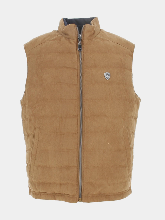 Doudoune sans manche réversible bleu/camel homme - Izac