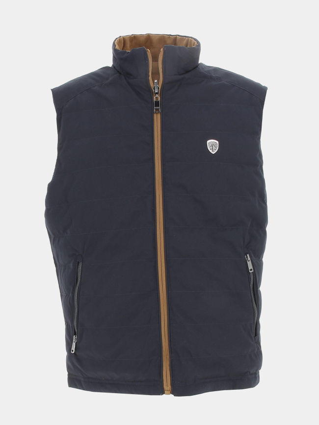 Doudoune sans manche réversible bleu/camel homme - Izac