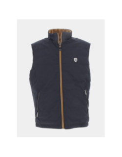 Doudoune sans manche réversible bleu/camel homme - Izac