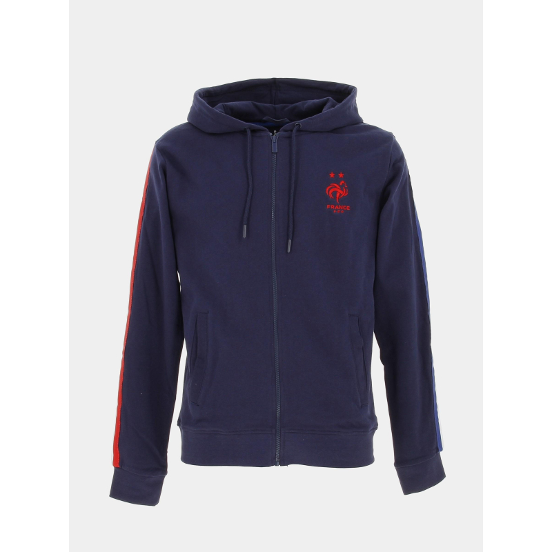 Sweat à capuche zippé football france bleu marine homme - FFF