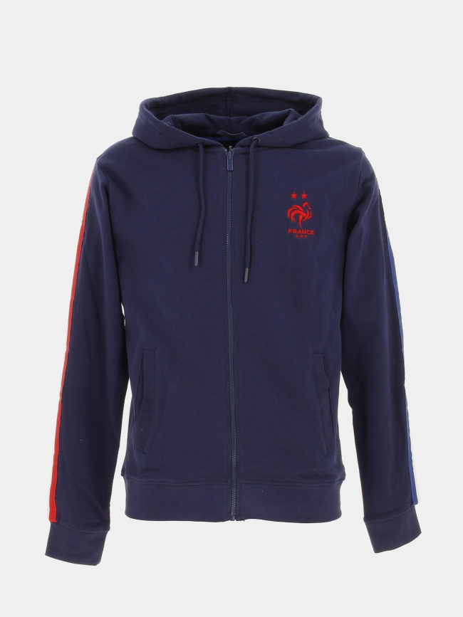 Sweat à capuche zippé football france bleu marine homme - FFF