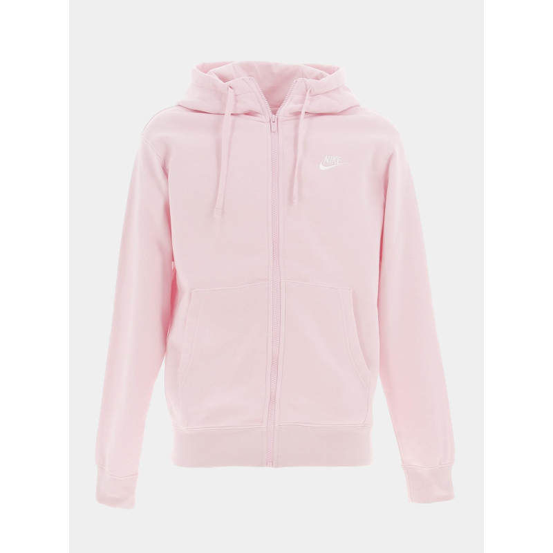 Sweat à capuche zippé nsw club rose homme - Nike