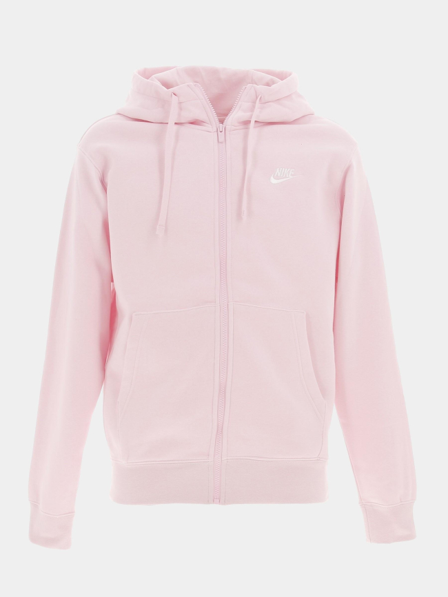 Sweat à capuche zippé nsw club rose homme - Nike
