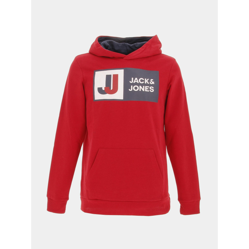 Sweat à capuche logan rouge garçon - Jack & Jones