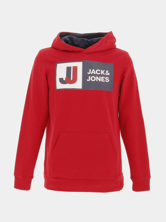 Sweat à capuche logan rouge garçon - Jack & Jones