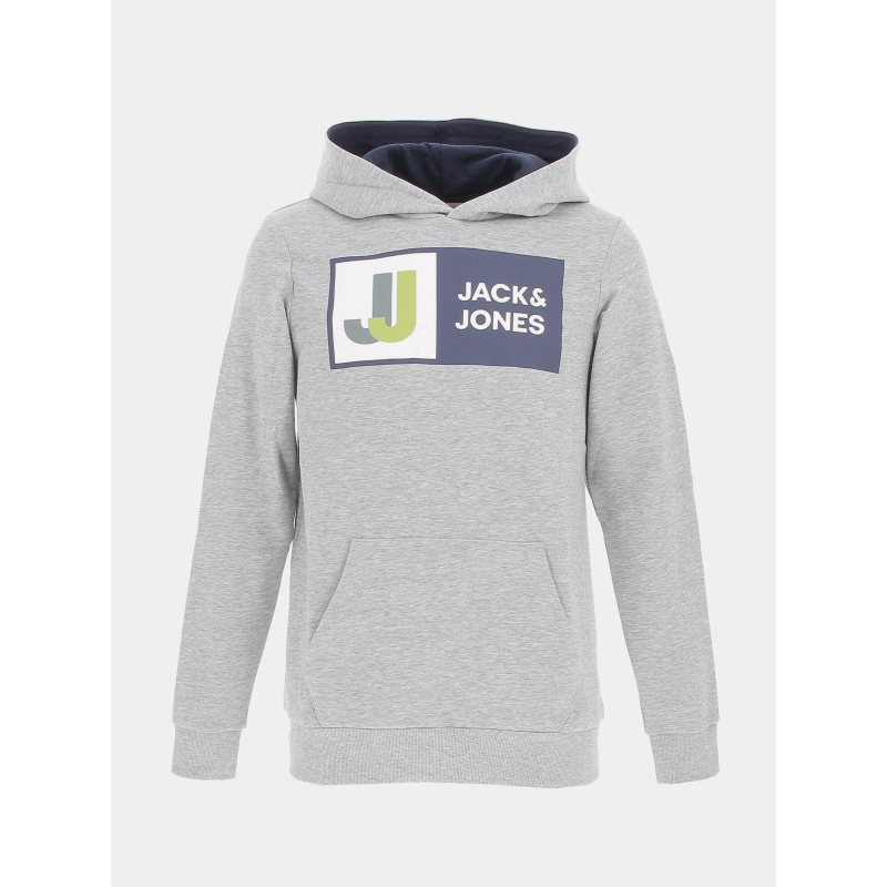 Sweat à capuche logan gris garçon - Jack & Jones