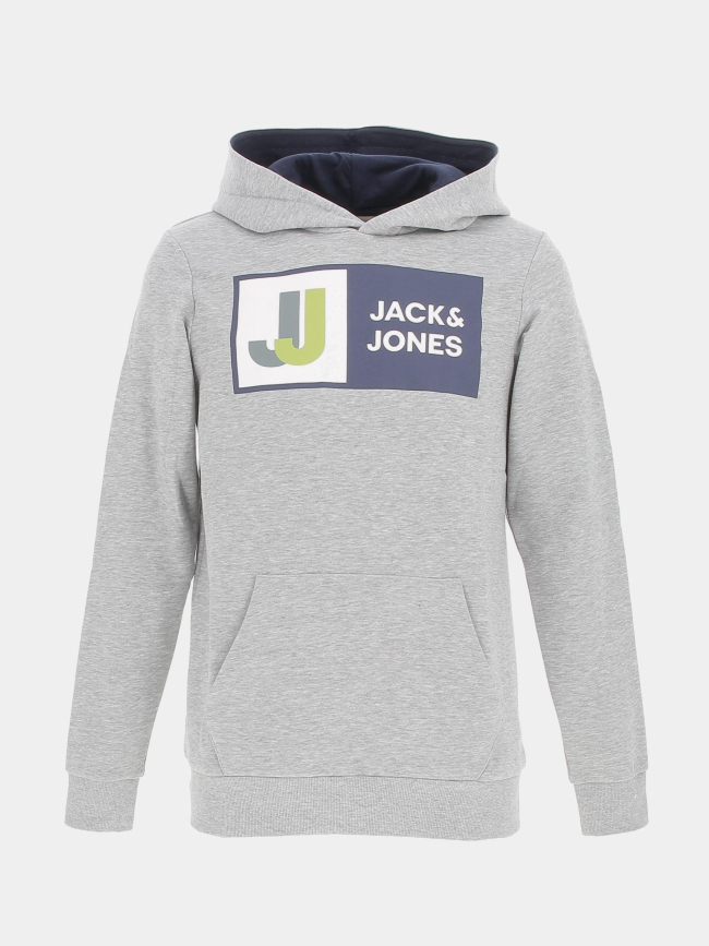 Sweat à capuche logan gris garçon - Jack & Jones