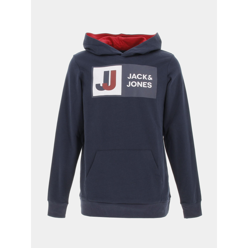 Sweat à capuche logan bleu marine garçon - Jack & Jones