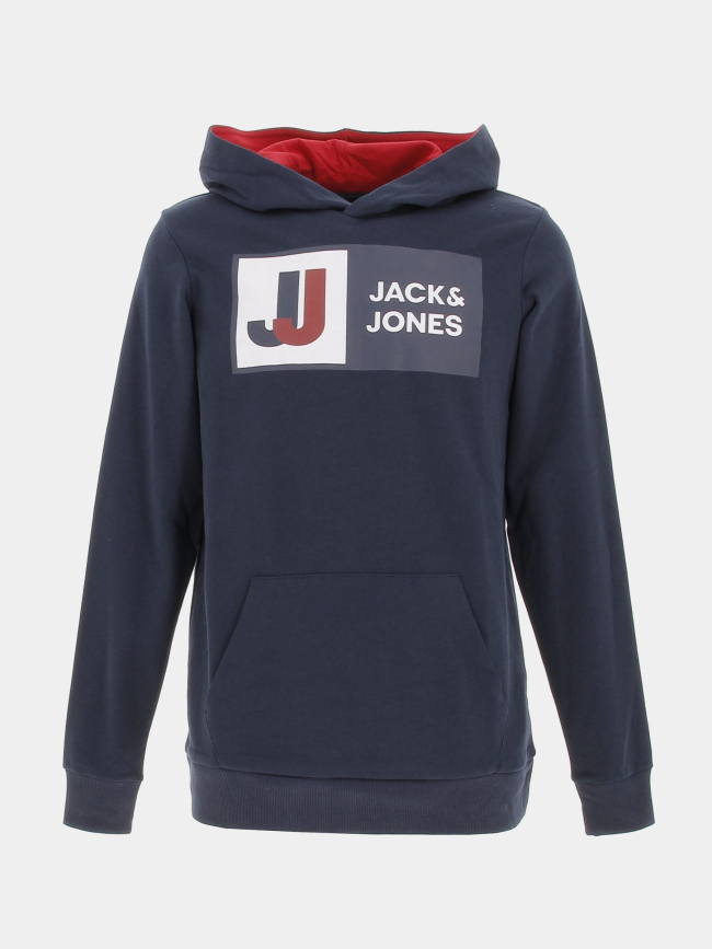 Sweat à capuche logan bleu marine garçon - Jack & Jones