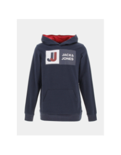 Sweat à capuche logan bleu marine garçon - Jack & Jones