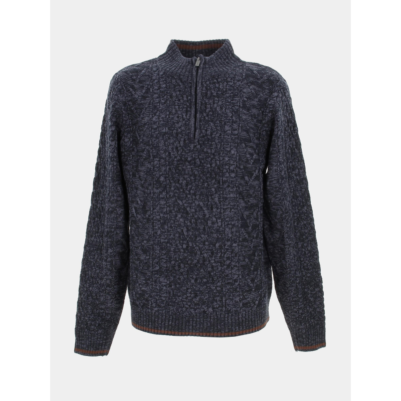 Pull col zippé bleu marine homme - Rms 26