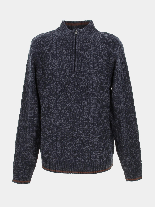 Pull col zippé bleu marine homme - Rms 26