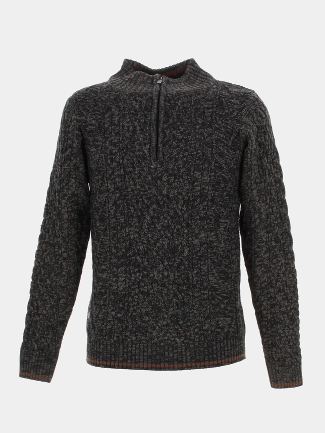 Pull col zippé gris anthracite homme - RMS 26