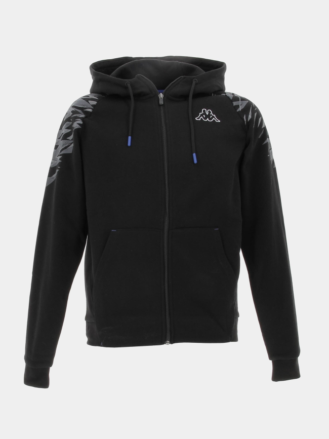 Sweat zippé à capuche graphik noir homme - Kappa