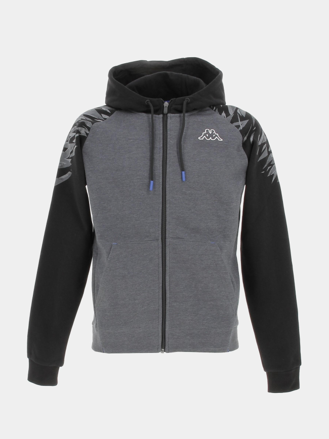 Sweat zippé à capuche graphik gris homme - Kappa