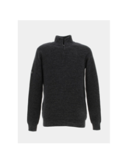 Pull col zippé henley noir homme - Deeluxe