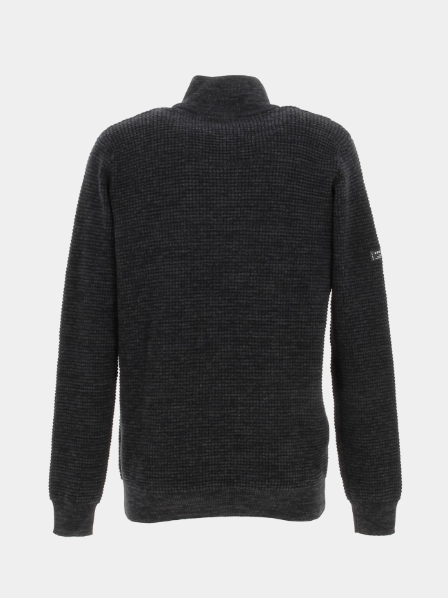 Pull col zippé henley noir homme - Deeluxe