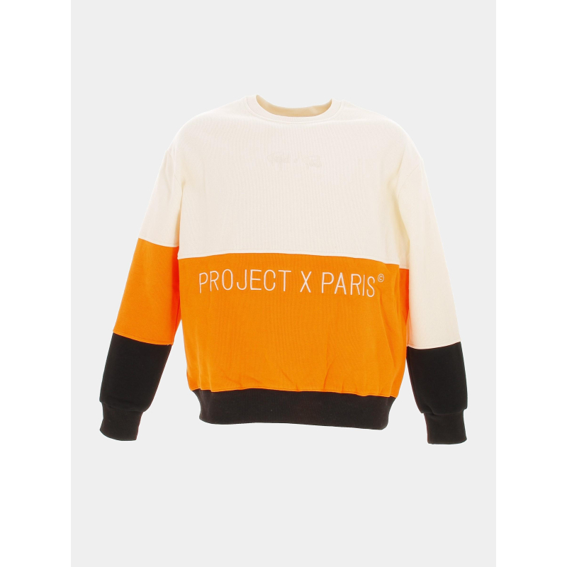 Sweat colorblock orange/blanc homme - Project X Paris