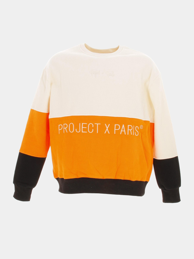 Sweat colorblock orange/blanc homme - Project X Paris