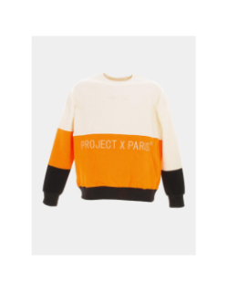 Sweat colorblock orange/blanc homme - Project X Paris