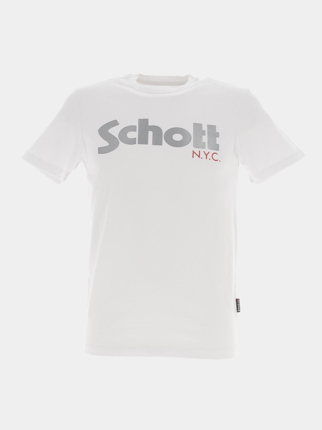 T-shirt sérigraphie logo blanc homme - Schott NYC