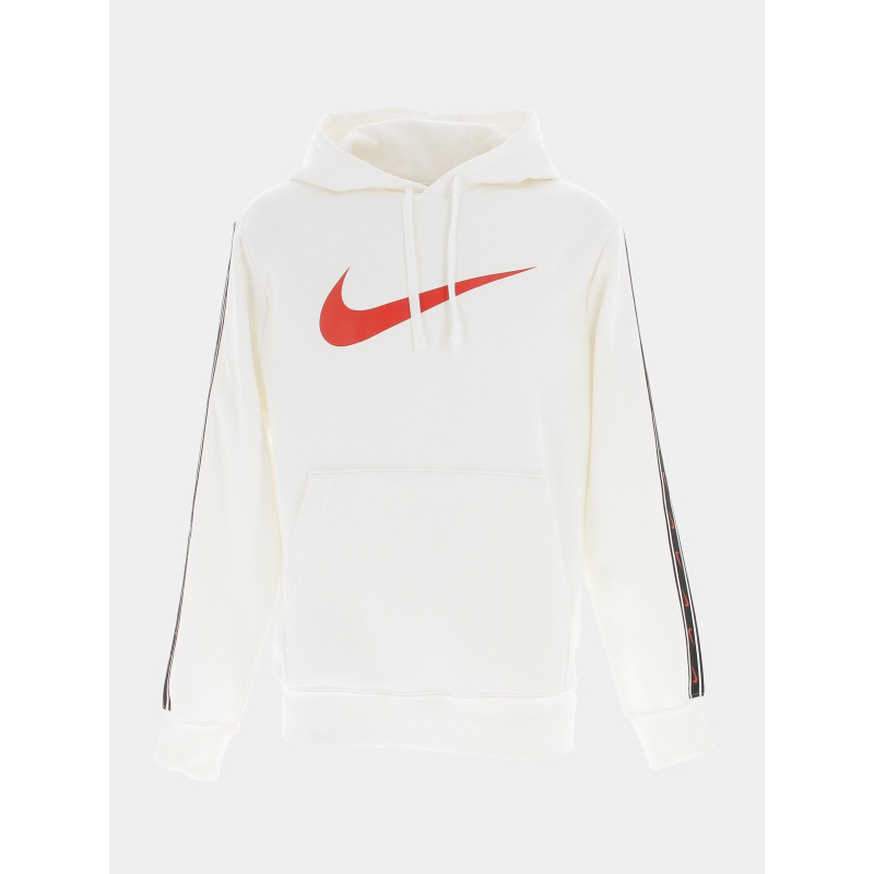 Sweat à capuche repeat fleece blanc homme - Nike
