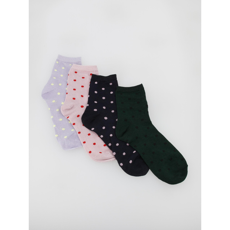 Coffret 4 paires de chaussettes à pois pailleté femme - Pieces