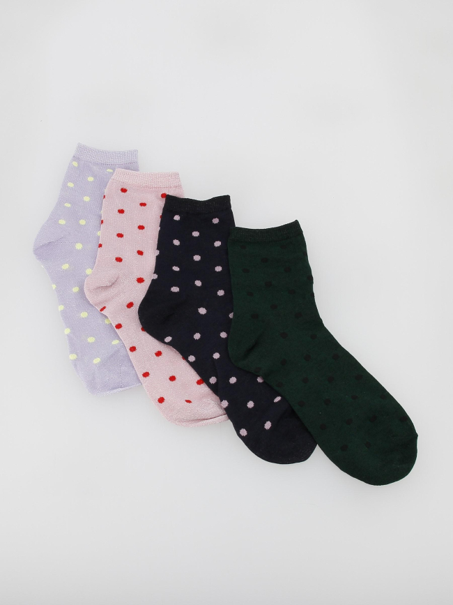 Coffret 4 paires de chaussettes à pois pailleté femme - Pieces