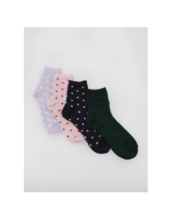 Coffret 4 paires de chaussettes à pois pailleté femme - Pieces