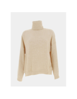 Pull ample col roulé leora beige femme - La Petite Etoile