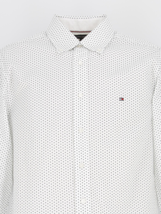 Chemise oxford mini print blanc homme - Tommy Hilfiger