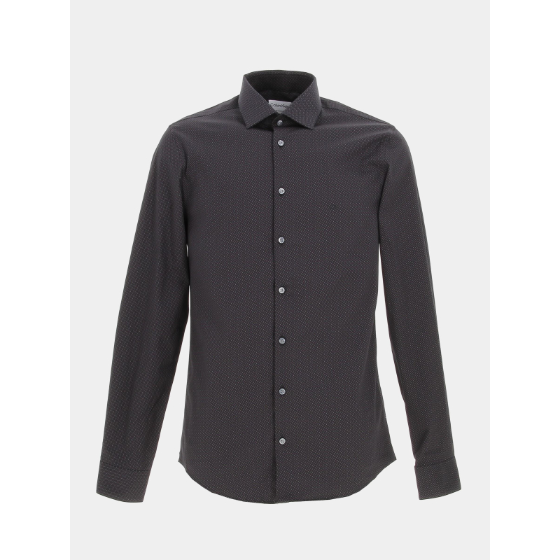 Chemise stretch collar print noir homme - Calvin Klein