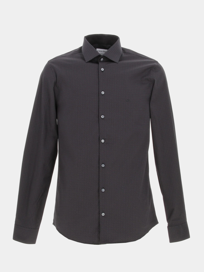 Chemise stretch collar print noir homme - Calvin Klein