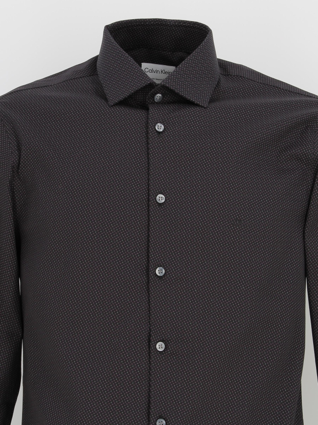 Chemise stretch collar print noir homme - Calvin Klein