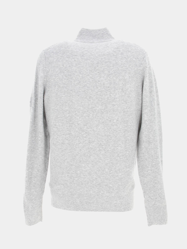 Pull col boutonné lycra blend gris homme - Calvin Klein